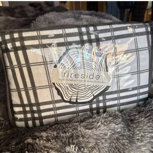 Fireside Plaid Flannel King Sheet Set - Black and White